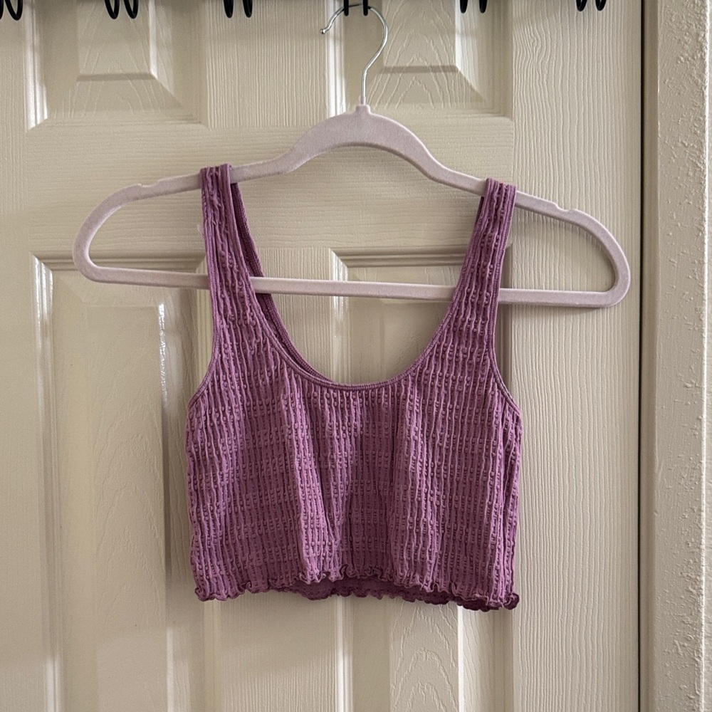 Pink urban outfitters runched crop tank